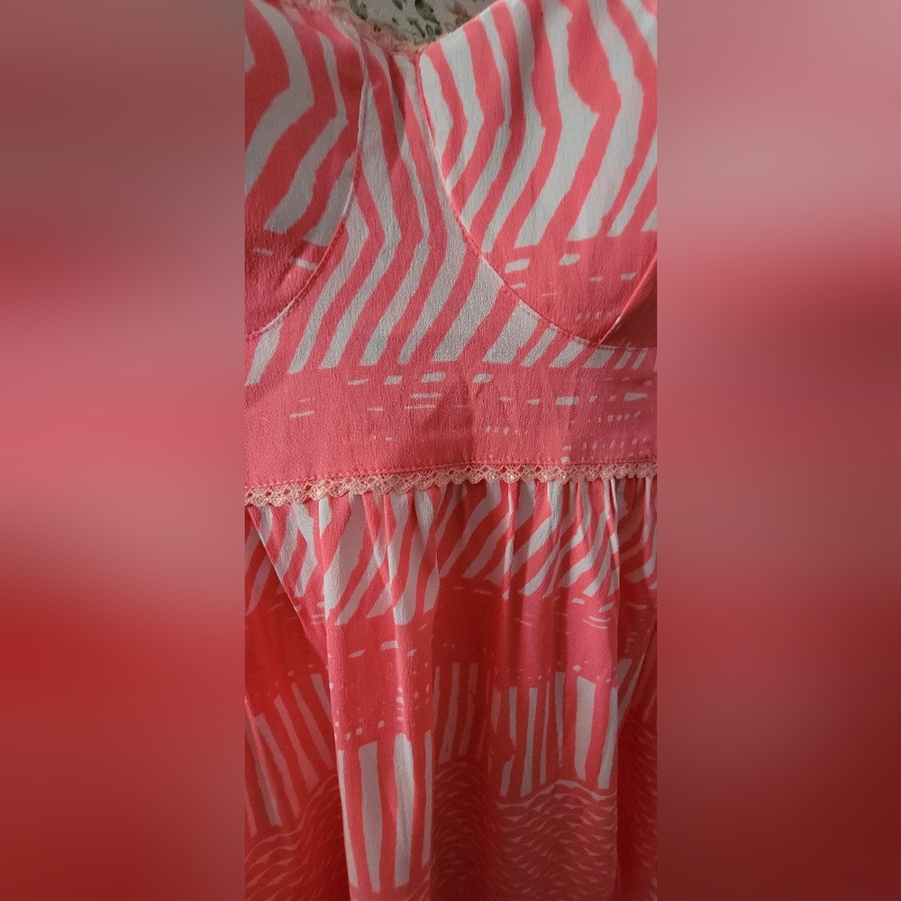 Roxy Coral and White Striped Top Size XS - Picture 3 of 6